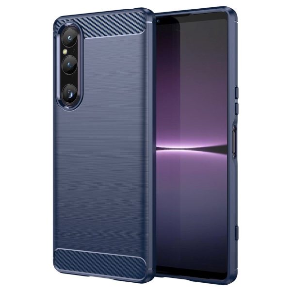 Sony Xperia 1 V Brushed Carbon Cover - Blå Online Sale