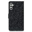 Samsung Galaxy A34 (5G) Læder Cover m. Pung & Strop - Glitter Design - Sort Discount