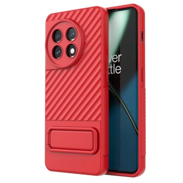 OnePlus 11 Rugged Plastik Cover m. Kickstand - Rød on Sale