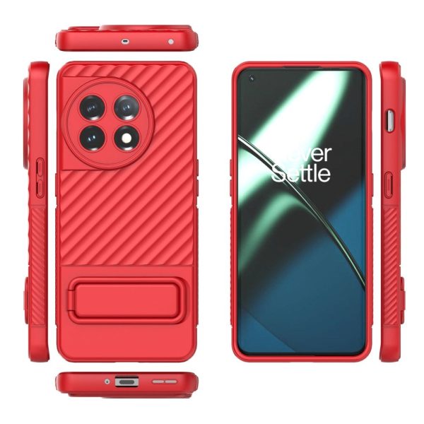 OnePlus 11 Rugged Plastik Cover m. Kickstand - Rød on Sale