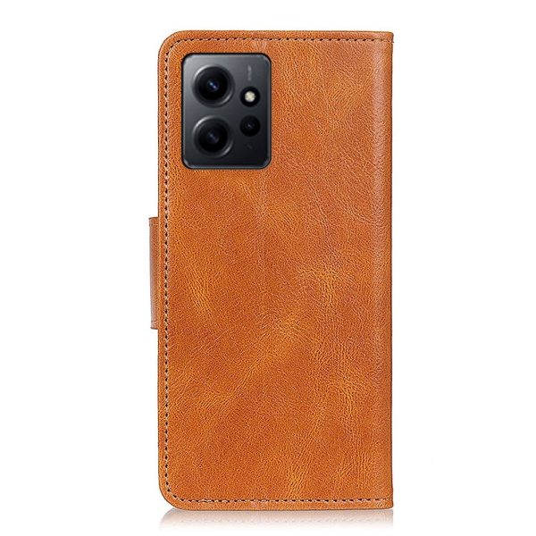 Xiaomi Redmi Note 12 (4G) Læder Cover m. Pung & Ståfunktion - Brun on Sale