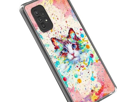 Samsung Galaxy A23   A23 (5G) Fleksibelt Plastik Cover Gennemsigtig m. Print- Sød Kat Online Hot Sale