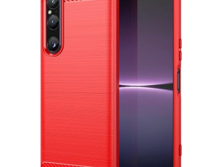 Sony Xperia 1 V Brushed Carbon Cover - Rød Sale