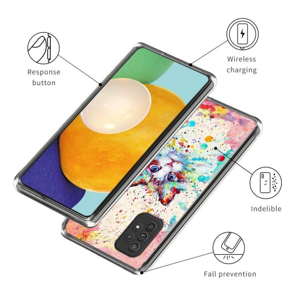 Samsung Galaxy A23   A23 (5G) Fleksibelt Plastik Cover Gennemsigtig m. Print- Sød Kat Online Hot Sale