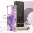 OnePlus Nord CE 3 Lite (5G) Hybrid Plastik Cover - Lilla   Guld Marmor Fashion