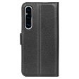 Sony Xperia 1 V Litchi Læder Cover m. Pung - Sort on Sale