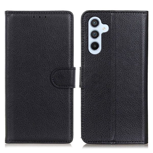 Samsung Galaxy A24 Litchi Læder Cover m. Pung - Sort Online Sale