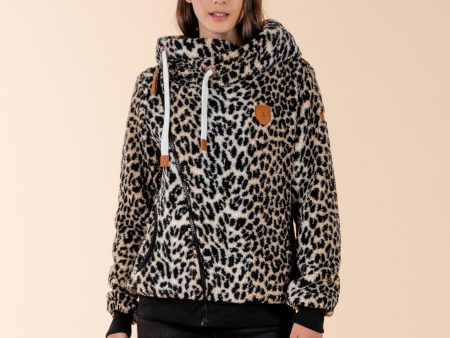 Bliss Sherpa Leopard Print Hoodie Online