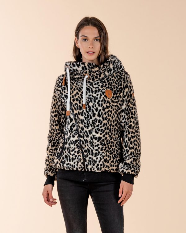 Bliss Sherpa Leopard Print Hoodie Online