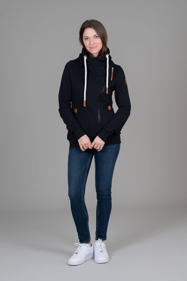 Hestia Black Full-Zip Sweatshirt For Cheap