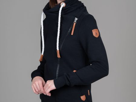 Hestia Black Full-Zip Sweatshirt For Cheap