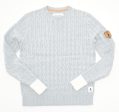 Raven Light Heather Grey Cable Knit Sweater Supply