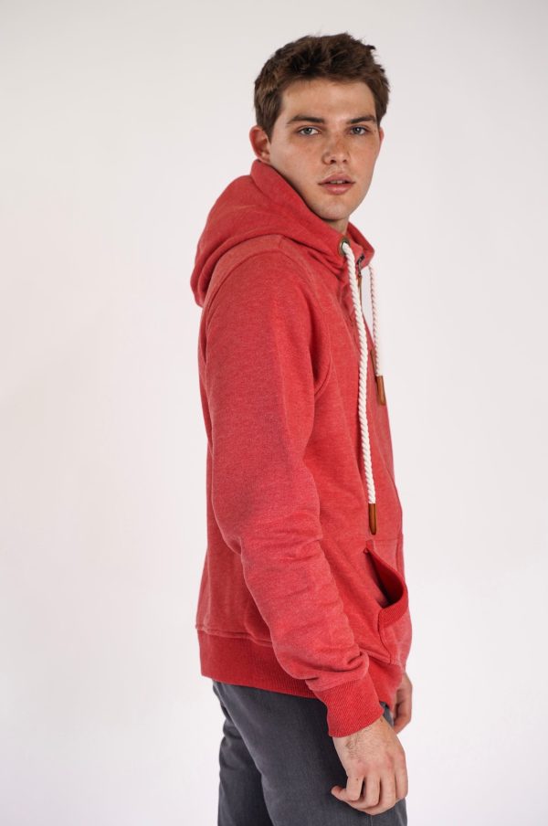 Zeus Crimson Zip Hoodie on Sale