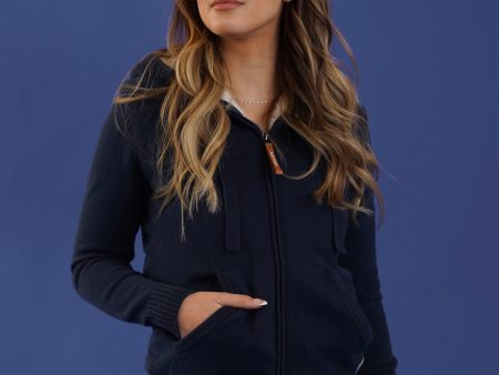 Luna Navy Zip Hoodie For Sale