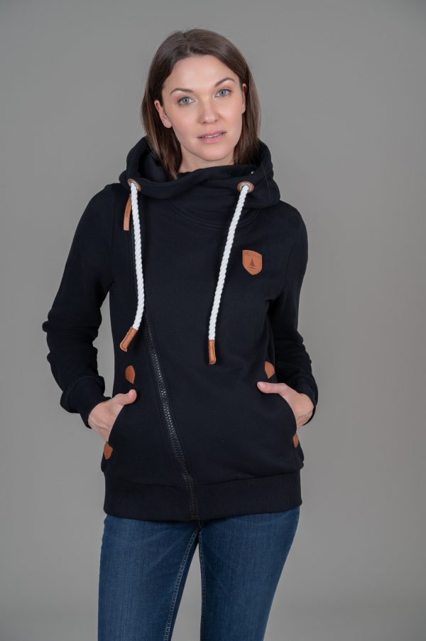 Athena Black Full-Zip Hoodie Discount