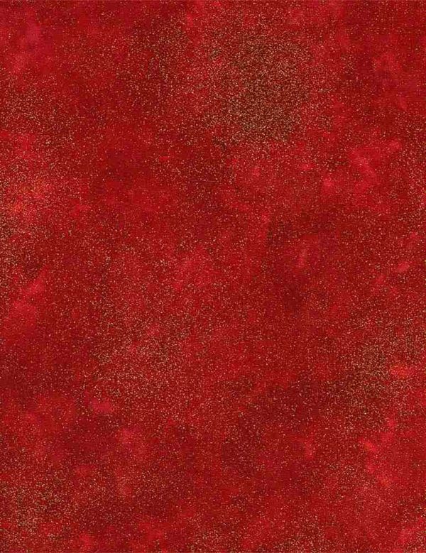 *Blender - Timeless Treasures - Shimmer - Red & Gold Metallic - Last 2 1 8 Yards For Sale