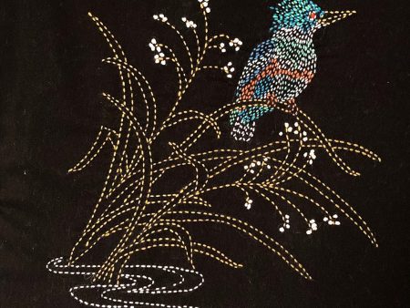 Sashiko - Pre-printed Panel - Sashiko Scenes - Kingfisher Fashion