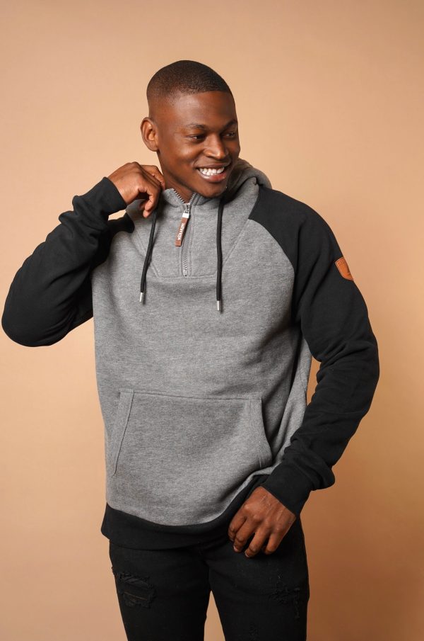 Alani Dark Heather Grey Black Hoodie Online Hot Sale