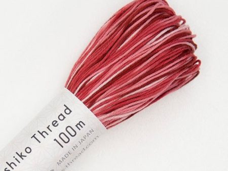 Sashiko Thread - Olympus - Large 100m Skeins - Short Pitch Variegated # 156 - Reds (Dark Red, Red, Pink) Sale