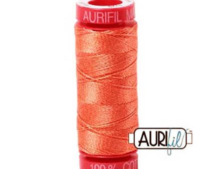 Aurifil 12wt Cotton Thread - 54 yards - 6729 Tangerine Dream Online Hot Sale