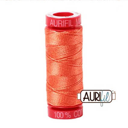 Aurifil 12wt Cotton Thread - 54 yards - 6729 Tangerine Dream Online Hot Sale