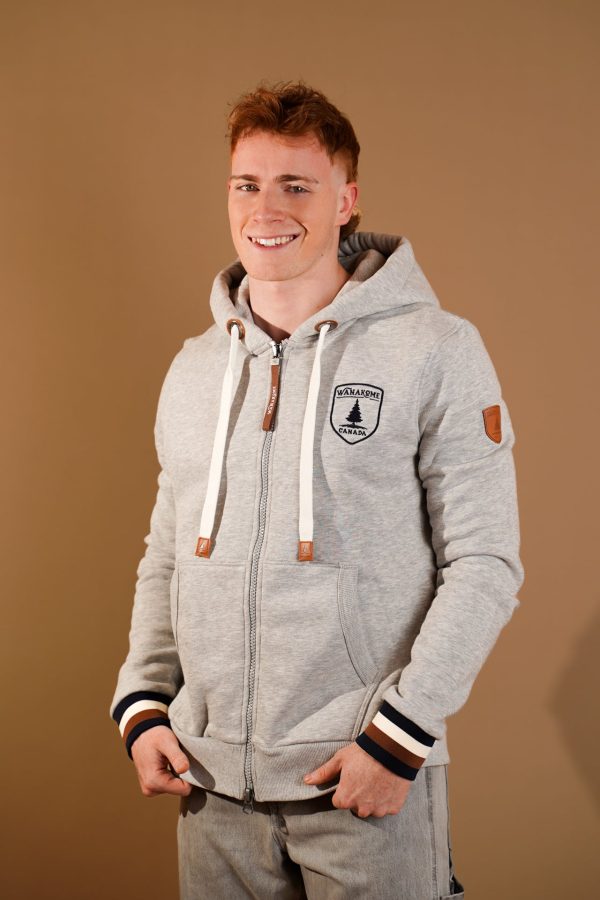 Wyatt Light Heather Grey Zip Hoodie For Discount