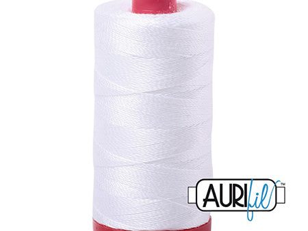 Aurifil 12wt Cotton Thread - 356 yards - 2024 White For Cheap