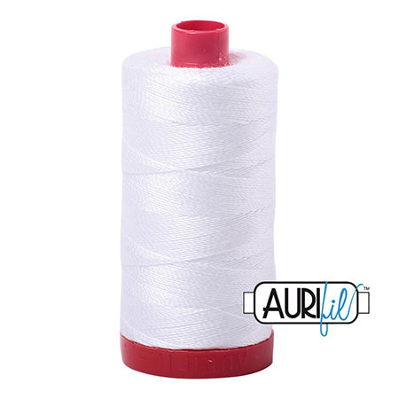 Aurifil 12wt Cotton Thread - 356 yards - 2024 White For Cheap