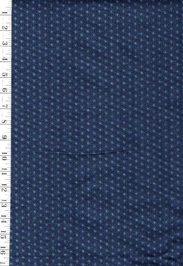 *Japanese - Sevenberry Small ( 1 inch) Tonal Asanoha - Navy - Last 1 yard - Piece 2 on Sale