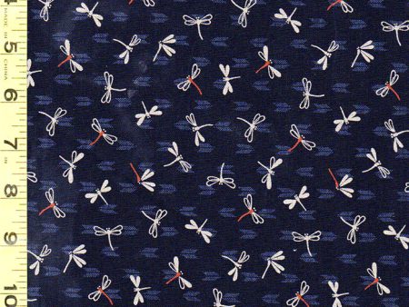 Japanese - Sevenberry Dragonflies & Chevrons - SB-88227D3-4 - Indigo For Cheap