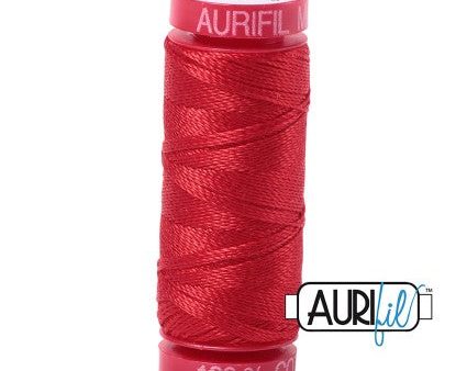 Aurifil 12wt Cotton Thread - 54 yards - 2265 Lobster Red Hot on Sale