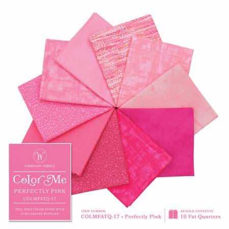 Fat Quarter Color Pack - COLOR ME - PERFECTLY PINK - 10 Fat Quarter Bundle Online Sale