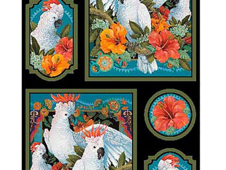 Tropical - Cockatoo Collection - Cockatoo & Hibiscus - 29077-J - PANEL - ON SALE - SAVE 20% For Cheap