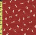 Japanese - Sevenberry Kasuri Collection - Tiny Bunnies & Waves - SB-88227D4-1 - Brick Red Hot on Sale