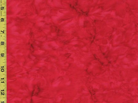 Batik - Batik Textiles - Bali Batik - # 8403 - Raspberry - ON SALE - $5.00 yard - By the Yard on Sale