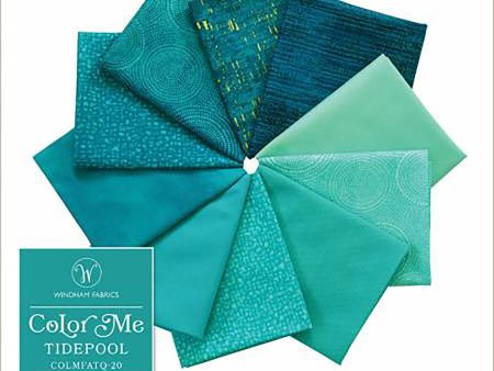 Fat Quarter Color Pack - COLOR ME - TIDEPOOL - 10 Fat Quarter Bundle For Sale