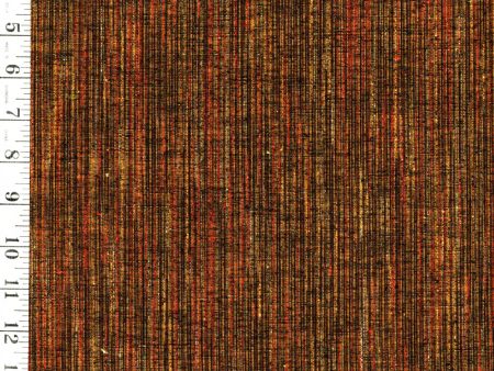 *1010 - Japanese Silk - Silk Blend - Tsumugi Iridescent Miniscule Stripes - Brown, Copper, Gold For Discount