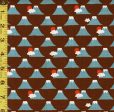 Japanese Novelty - Cosmo Fuku Mt. Fuji - Dobby Weave - AP95808-D - Brown - Last 2 3 8 Yards on Sale