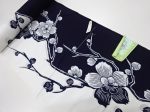 Yukata Fabric - 697 - Pretty Floral Branches - Indigo & White Sale