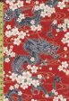 Quilt Gate - Hyakka Ryoran - Dragons, Cherry Blossoms & River Swirls - HR3340-11C - Red Online Hot Sale