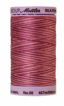 Mettler Cotton Sewing Thread - 50wt - 547 yd  500M - Variegated - 9839 Pink Phlox For Sale