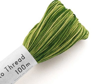 Sashiko Thread - Olympus - Large 100m Skeins - Variegated  # 155 - Olive Greens Online Hot Sale