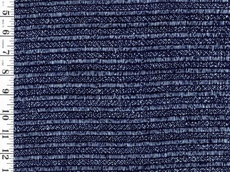 Yukata Fabric - 694 - Small Rows with Tiny Bars - Indigo Fashion