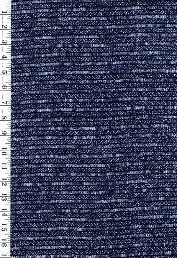 Yukata Fabric - 694 - Small Rows with Tiny Bars - Indigo Fashion