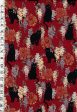 *Quilt Gate - Neko Mini Cats & Wisteria - HR3450-12E - DARK RED on Sale