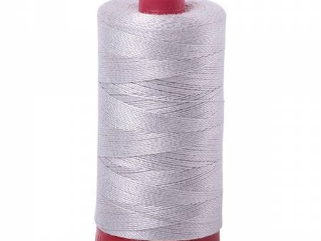 Aurifil 12wt Cotton Thread - 356 yards - 2615 Aluminum (Silvery Gray) Sale