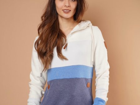 Suzon Half-Zip Hoodie in Ivory Mix Online Sale