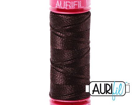 Aurifil 12wt Cotton Thread - 54 yards - 1130 Very Dark Bark For Discount