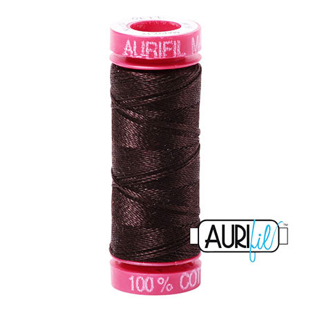 Aurifil 12wt Cotton Thread - 54 yards - 1130 Very Dark Bark For Discount