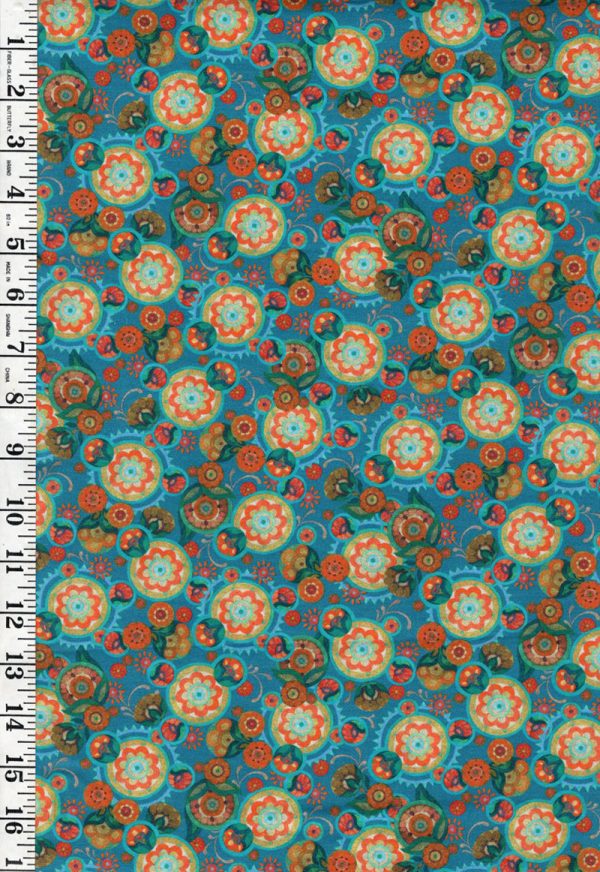 Tropical - Cockatoo Collection - Floral Medallions -29080-Q - Teal - ON SALE 30% - By the Yard For Sale